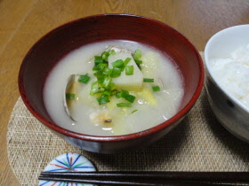 白菜のみそミルクスープの写真